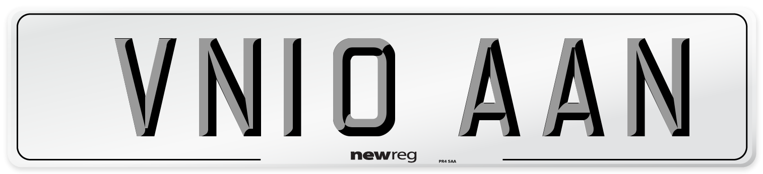 VN10 AAN Number Plate from New Reg